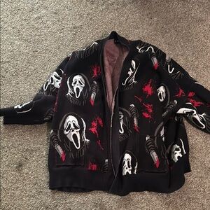 Stylish Black Graphic Cardigan